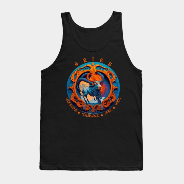 Design for Aries Zodiac Sign_8 Tank Top by thematics